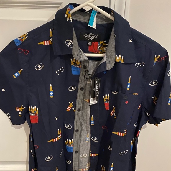 NEW WITH TAG EIGHTY EIGHT MEN’S BUTTON DOWN SHIRT SIZE M, - Picture 2 of 7